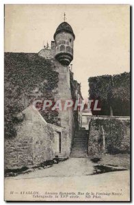 Old Postcard Avallon Veterans Street ramparts of the new fountain of the 16th...