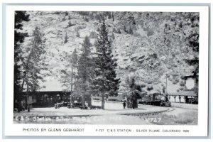 Silver Plume Colorado Postcard C&S Station Exterior View c1910 Vintage Antique