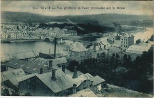 CPA GIVET - Vue générale et Pont provisoire sur la Meuse (135269)