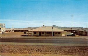 Lordsburg New Mexico birds eye view Myers Motel entrance vintage pc Z16410 