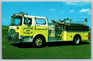 Fire Truck Engine - Fireman Postcard - Maryland - 1977 Mack Truck