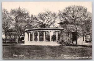 Oberlin OH Peters Hall Memorial Arch Ohio College Postcard E38