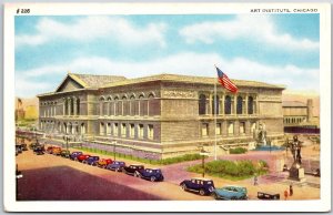 Chicago Illinois ILL, Art Institute and Ferguson, Fountain, Grant Park, Postcard