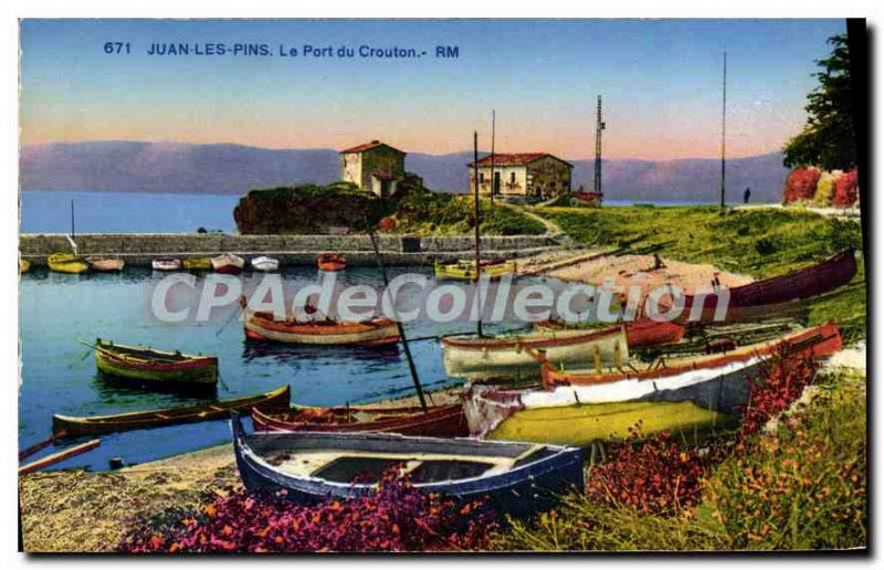 Old Postcard Juan Les Pins The Port du Crouton