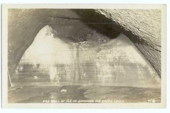 RPPC, End Wall of Ice in Shoshone Ice Caves in Idaho ,ID, AZO(squares in corner