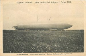 Postcard 1908 Zeppelin Airship model 4 Germany Aviation 23-10624