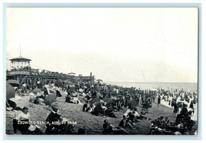 Crowded Beach Bathing Boardwalk Asbury Park New Jersey NJ Divided Back Postcard 