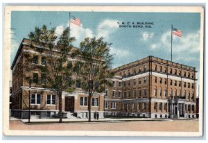 1920 YMCA Building Street View South Bend Indiana IN Posted Vintage Postcard