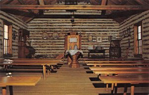 Interior Of Original Log Church Swiss Historical Village - New Glarus, Wiscon...