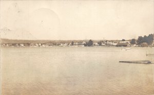 J4/ Beulah Michigan RPPC Postcard c1910 Lake Scene Homes Benzonia14