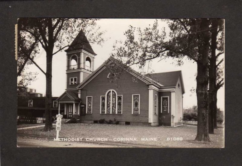 ME Methodist Church Corinna Maine Real Photo RPPC RP Postcard