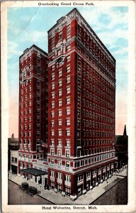 Hotel Wolverine Detroit MI grand circus park ice water highrise vtg Postcard