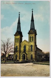 Appleton Wisconsin St Mary's Catholic Church 1913 Postcard X5