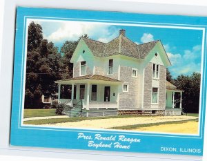 Postcard Pres. Ronal Reagan Boyhood Home, Dixon, Illinois