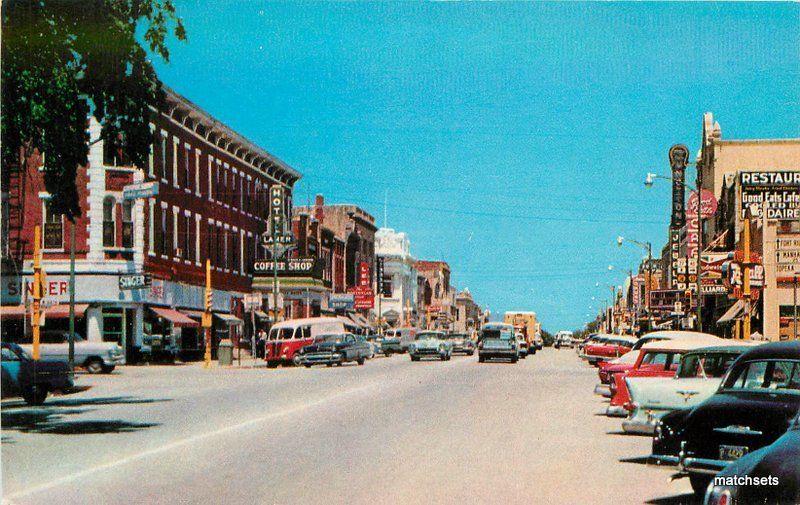 Autos Junction City Kansas Washington Street Teich postcard 10375