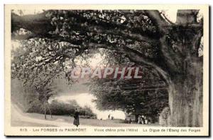 Old Postcard Paimpont Forges de Vieux Chene Near the hotel La Digue of pond f...