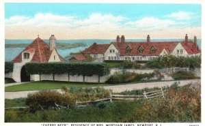 Vintage Postcard Cherry Neck Residence Mrs. Wortham James Newport Rhode Island