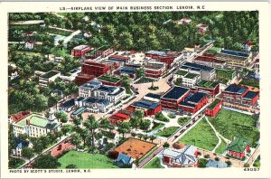 Postcard AERIAL VIEW SCENE Lenoir North Carolina NC AJ4846