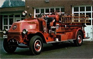 Connecticut Electric Railway Trolley Museum CT, Mack Fire Engine Postcard Y16