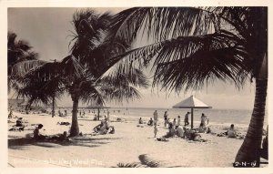 RPPC SOUTH BEACH KEY WEST FLORIDA REAL PHOTO POSTCARD (1940s)