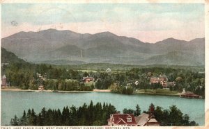 Vintage Postcard Lake Placid Club West End Forest Clubhouse Sentinel Mts. NY
