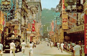 Hong Kong Queen's Road Central Street Scene Vintage Postcard AA20273