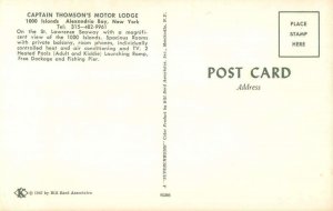 Alexandria Bay New York Captain Thomson's Motor Lodge Vintage Postcard AA40804