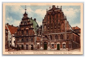 House of the Blackheads Riga Latvia UNP WB Postcard Z5
