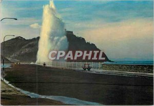 Postcard Modern San sebastian 90 heavy seas in the Cantabrian