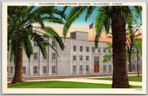 Tallahassee Florida 1940s Postcard Tallahassee Administration Building