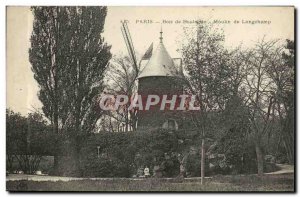 Old Postcard Paris Bois de Boulogne Moulin de Longchamp