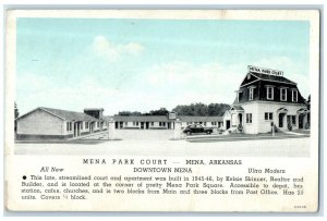 c1940's Mena Park Court Exterior Roadside Mena Arkansas AR Unposted Postcard