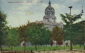 C.1910 Berrien County Court House, ST. Joe, Mich. Vintage Postcard P52