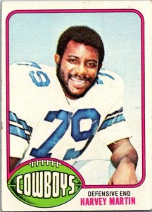 1976 Topps Football Card Harvey Martin Dallas Cowboys sk4332