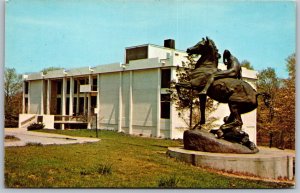 Vtg Bridgeport CT Museum of Art Science Industry Torch Bearer Sculpture Postcard