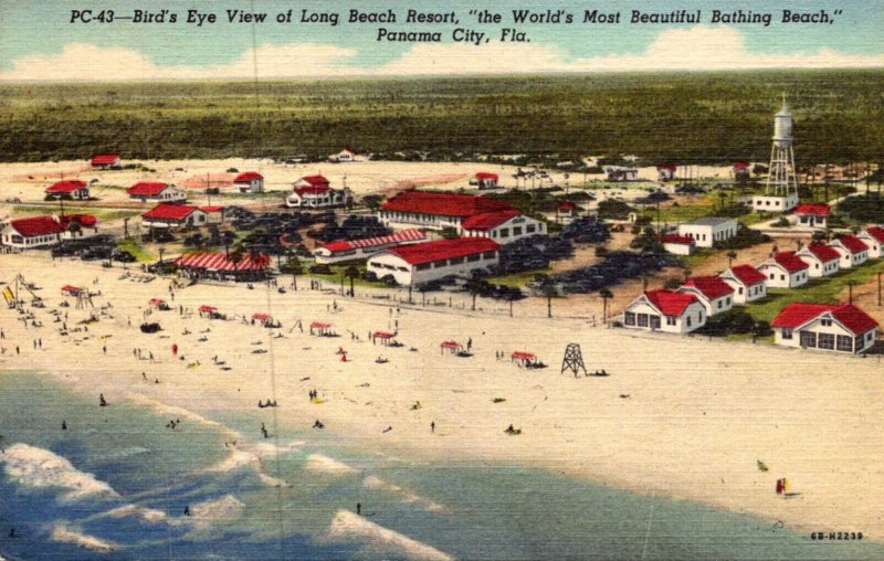 Florida Panama City Birds Eye View Of Long Beach Resort Curteich