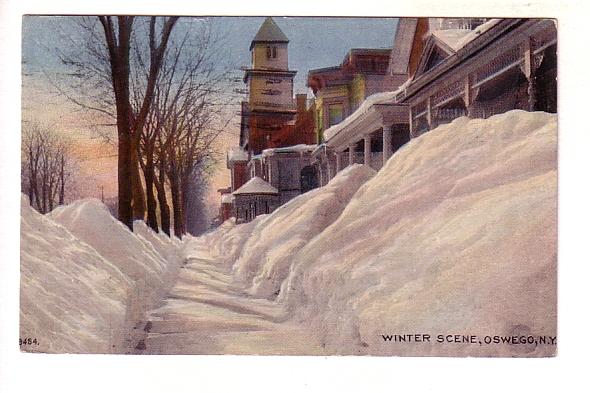 Winter Scene, Oswego, New York, Used 1913