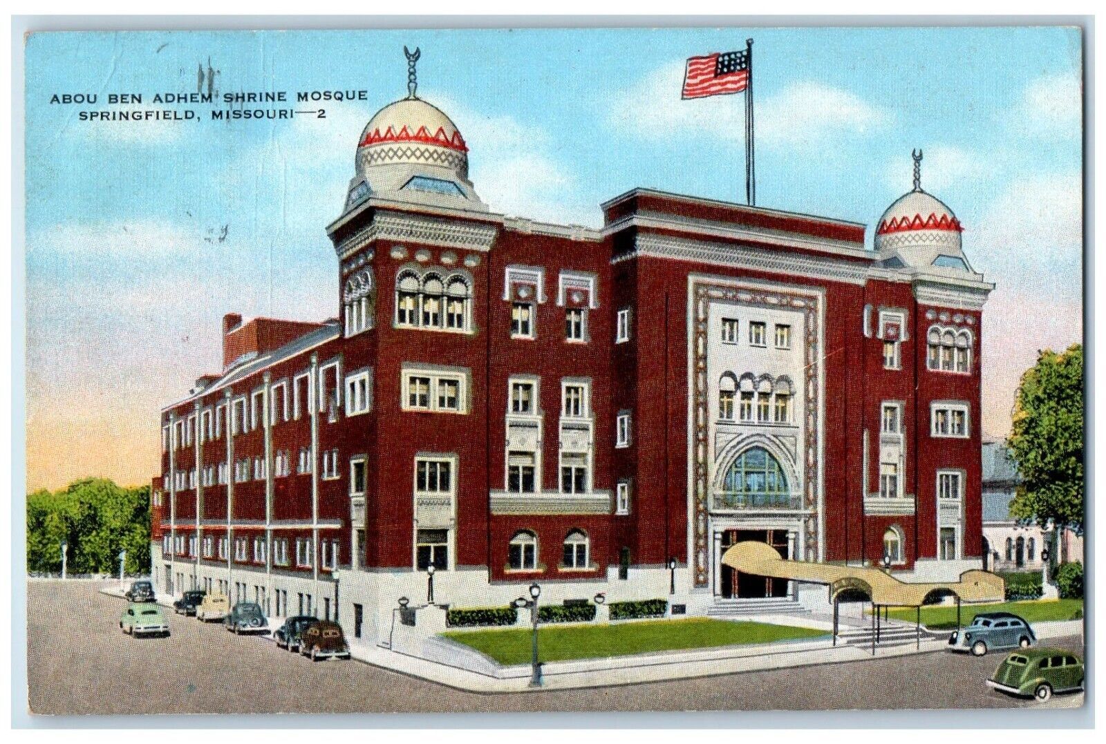 1949 Abou Ben Adhem Shrine Mosque Exterior Springfield Missouri Vintage