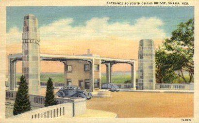 Entrance to South Omaha Bridge in Omaha, Nebraska