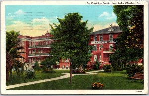 Lake Charles Louisiana LA, 1950 St. Patrick's Sanitarium, Lawn, Flowers Postcard