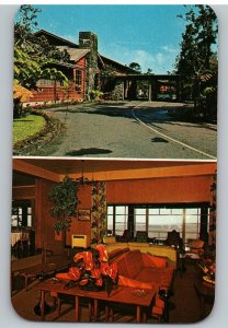 The Volcano House Lobby Hawaii Volcanoes National Park Split View Postcard