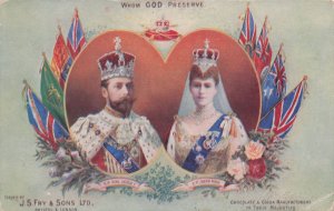 J Fry & Sons Chocolate Antique King George V Advertising Postcard