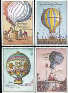 137266 History of ballooning Collection of 16 old postcards