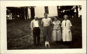 Two Men & Two Women Fox Terrier Dog House c1920 Old Real ...