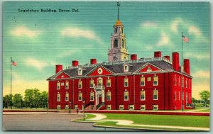 Legislature Building Dover Delaware DE UNP Unused Linen Postcard I5