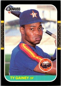 1987 Donruss Baseball Card Ty Gainey Houston Astros sk20579