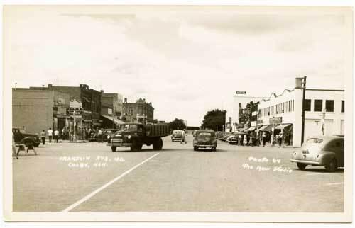 Colby KS Street Vue Old Cars Truck RPPC Real Photo Postcard