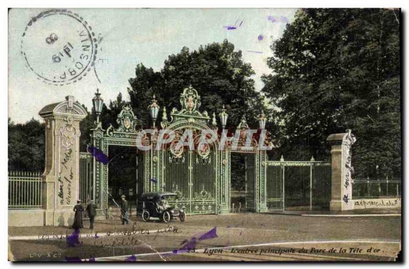 Postcard Old Main Entree Lyon's Tete d4Or Park
