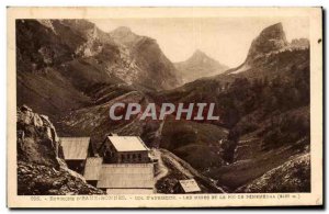 Old Postcard Environs d & # 39Eaux Good Col d & # 39aubisque walls and peak P...