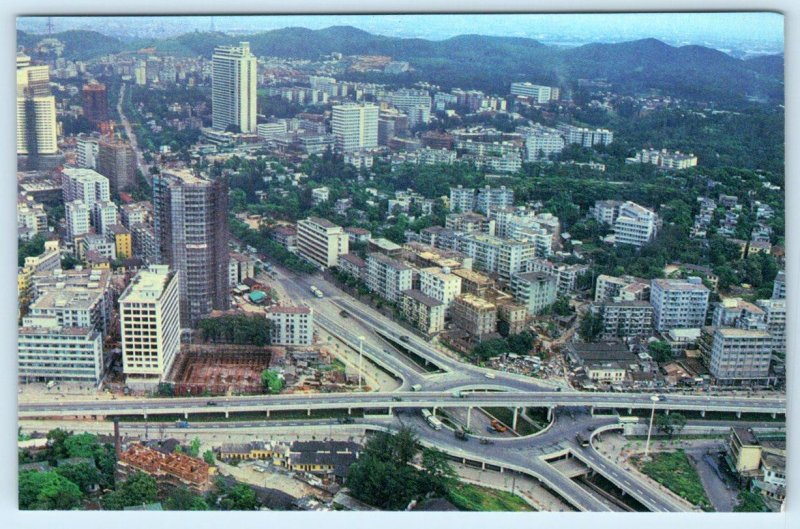 2 Postcards GUANGZHOU Guangdong Province China ~ HAIZHU BRIDGE Birdseye 4x6 